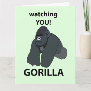 Gorilla die naar je kijkt Funny Gorilla Kaart