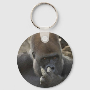 gorilla die zijn neus ophaalt - eeeewwwwwwww! sleutelhanger