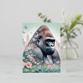 Gorilla Dier Natuur Milieu Stad Kunst Folie Feestdagen Briefkaart (Staand Voorkant)