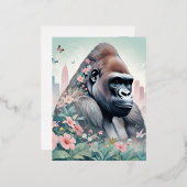 Gorilla Dier Natuur Milieu Stad Kunst Folie Feestdagen Briefkaart (Voorkant / Achterkant)