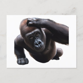 Gorilla doing push-ups. briefkaart