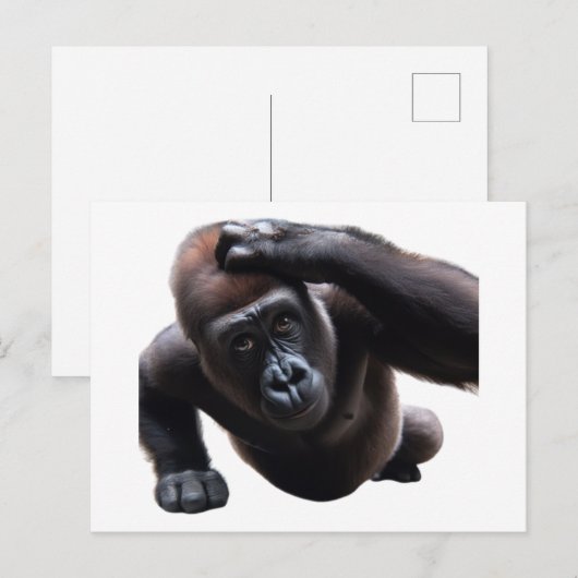 Gorilla doing push-ups. briefkaart (Voorkant / Achterkant)