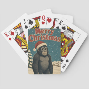 Gorilla Dorp Sneeuw Dier Kerstmis Pokerkaarten
