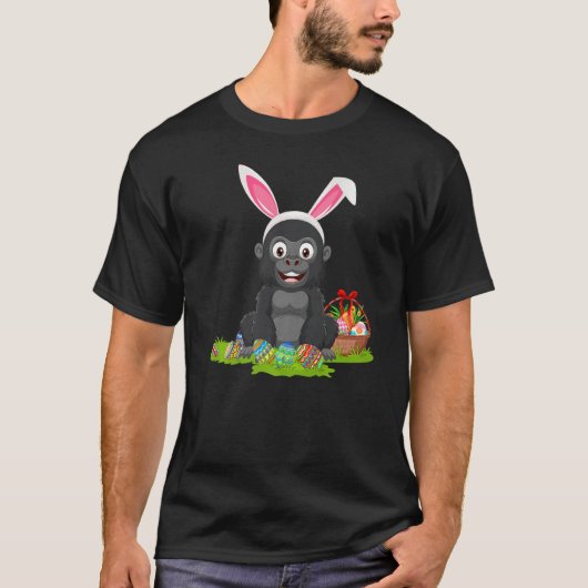 Gorilla Easter Egg Hunting Bunny Gorilla Easter Su T-shirt (Voorkant)