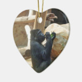 Gorilla eet zijn lunch, Dier, Wildlife, Ape Keramisch Ornament (Links)