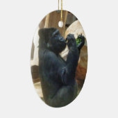 Gorilla eet zijn lunch, Dier, Wildlife, Ape Keramisch Ornament (Rechts)