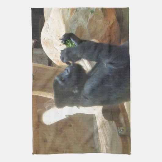 Gorilla eet zijn lunch, Dier, Wildlife, Ape Theedoek (Verticaal)