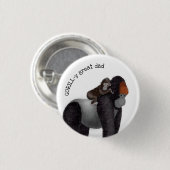 Gorilla en baby 'geweldige vader' badge ronde button 3,2 cm (Voorkant /achterkant)