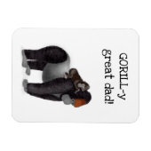 Gorilla en baby "geweldige vader"-kaart magneet (Horizontaal)