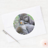 Gorilla en Baby Ronde Sticker (Envelop)