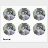 Gorilla en Baby Ronde Sticker (Vel)
