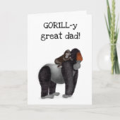 Gorilla en baby-Vaderdag Kaart (Voorkant)