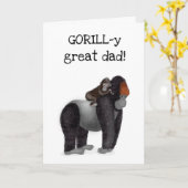 Gorilla en baby-Vaderdag Kaart (Gele Bloem)