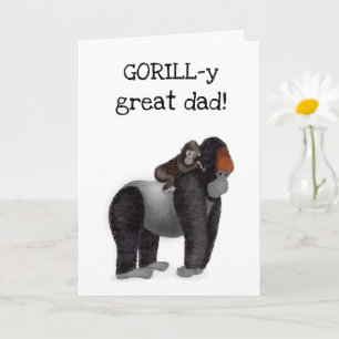 Gorilla en baby-Vaderdag Kaart