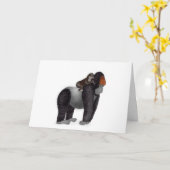 Gorilla en baby-Vaderdag Kaart (Gele Bloem)