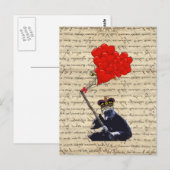 Gorilla en hartballonnen briefkaart (Voorkant / Achterkant)