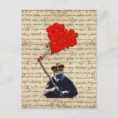 Gorilla en hartballonnen briefkaart (Voorkant)