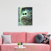 Gorilla en Planten Canvas Afdruk (Insitu (Woonkamer))