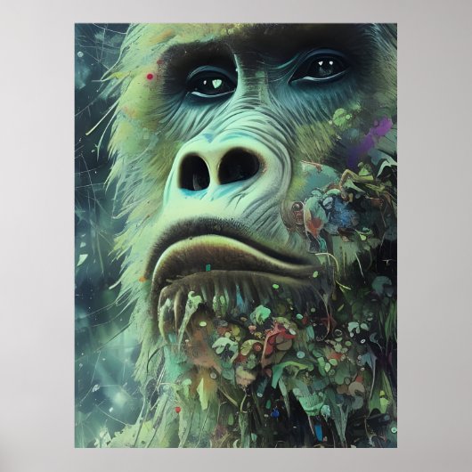 Gorilla en Planten Poster (Voorkant)