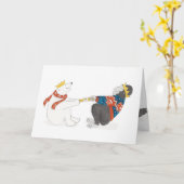 Gorilla en Polar-Beer kerstKaart Kaart (Gele Bloem)