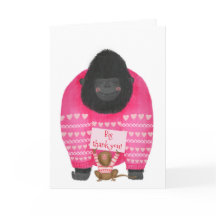 Gorilla en pygmee marmoset 'grote dank je' kaart