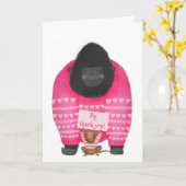 Gorilla en pygmee marmoset 'grote dank je' kaart (Gele Bloem)