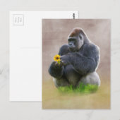 Gorilla en Yellow Daisy Briefkaart (Voorkant / Achterkant)