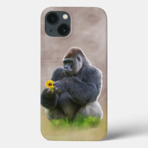 Gorilla en Yellow Daisy iPhone 13 Hoesje