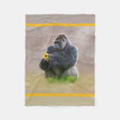 Gorilla en Yellow Daisy Fleece Deken (Voorkant)