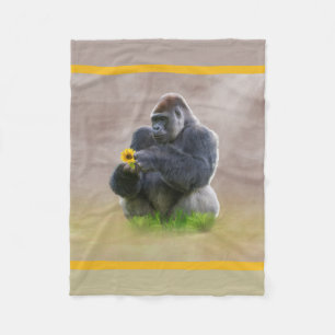 Gorilla en Yellow Daisy Fleece Deken