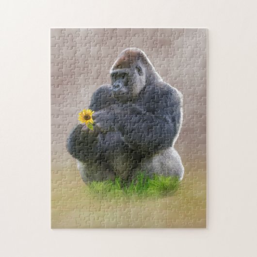Gorilla en Yellow Daisy Legpuzzel (Verticaal)