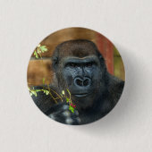 Gorilla en zijn bessen ronde button 3,2 cm (Voorkant)