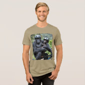 Gorilla en zoon Tri-Blend shirt (Voorkant volledig)