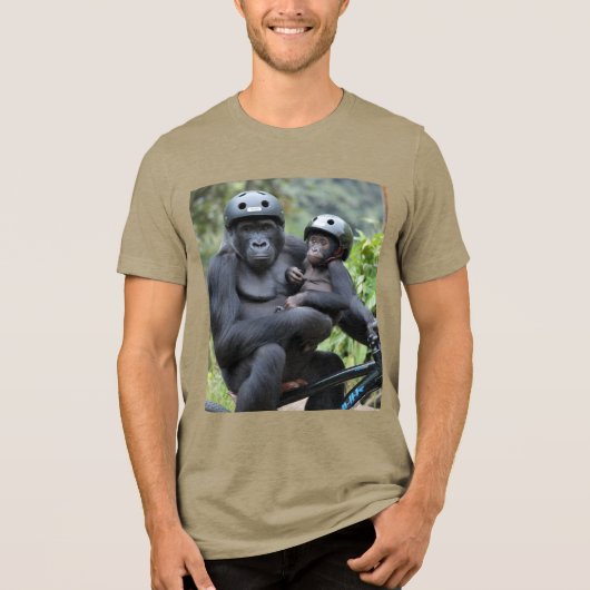 Gorilla en zoon Tri-Blend shirt (Voorkant)