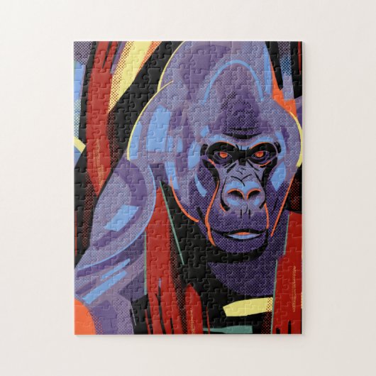 Gorilla Endanged Wild Exotic Animal Colorful Legpuzzel (Verticaal)