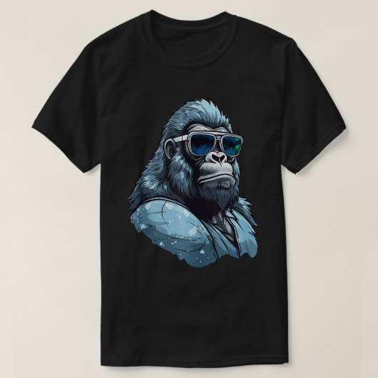 Gorilla Face Angry Growling Enge Silverback Goril T-shirt (Design voorkant)