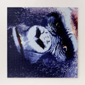 Gorilla Face Blue Pop Art Legpuzzel (Horizontaal)
