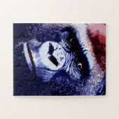 Gorilla Face Blue Pop Art Legpuzzel (Horizontaal)