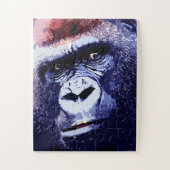 Gorilla Face Blue Pop Art Legpuzzel (Verticaal)