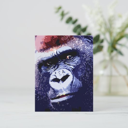 Gorilla Face Briefkaart (Staand voorkant)