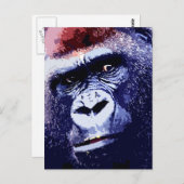 Gorilla Face Briefkaart (Voorkant / Achterkant)