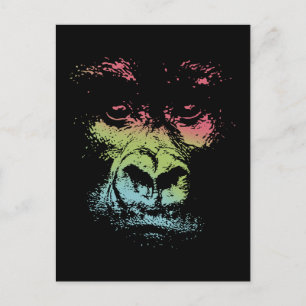 Gorilla Face - Color Briefkaart