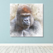 Gorilla Face Fine Art Waterverf voor fotografie Canvas Afdruk (Insitu (Houten vloer))