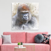Gorilla Face Fine Art Waterverf voor fotografie Canvas Afdruk (Insitu (Woonkamer))