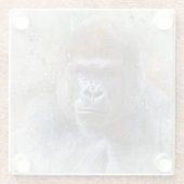Gorilla Face Oerwoud Dier Waterverf Glazen Onderzetter (Achterkant)