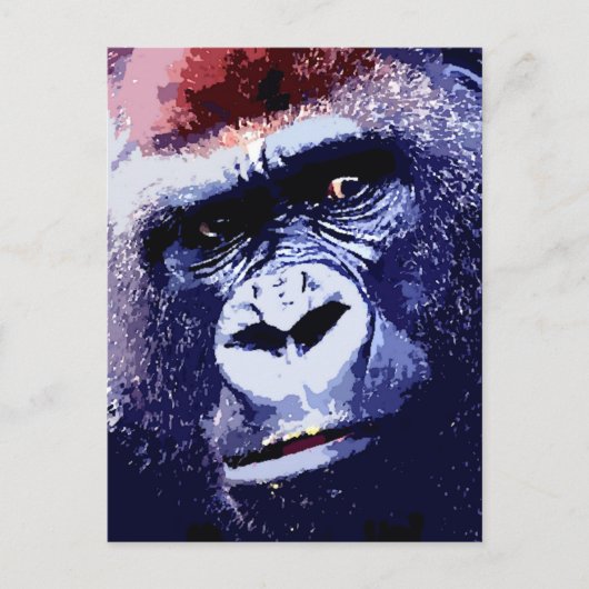 Gorilla Face Pop Art Briefkaart (Voorkant)