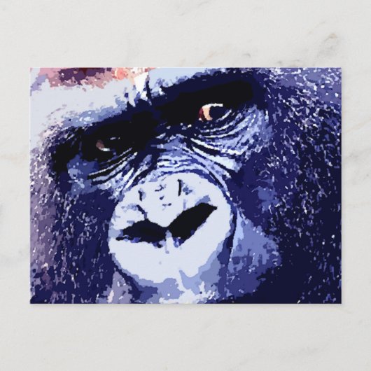Gorilla Face Pop Art Briefkaart (Voorkant)