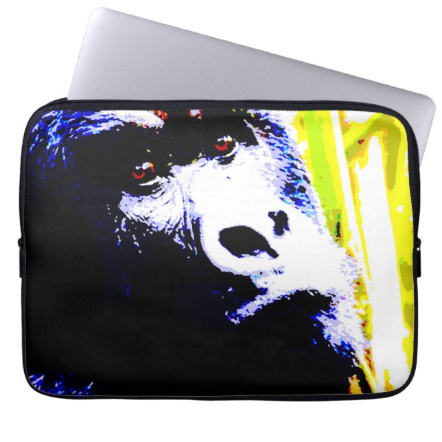 Gorilla Face Pop Art Laptop Sleeve (Voorkant)