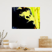 Gorilla Face Pop Art Poster Print. Gorilla Posters (Keuken)