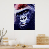 Gorilla Face Pop Art Poster Print. Gorilla Posters (Keuken)
